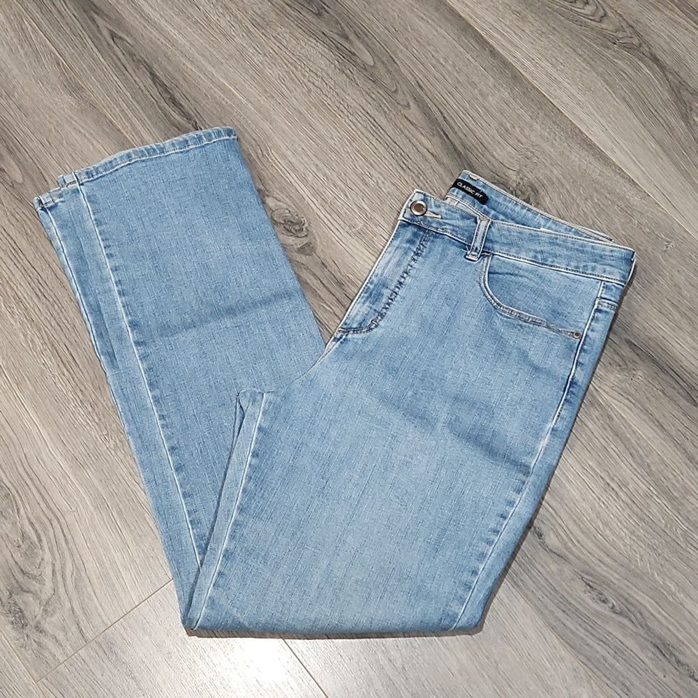 Lee Classic Light Blue High Rise Straight Leg Jeans